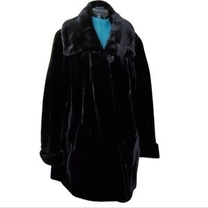 Black Fur (Faux) Coat Size 1X